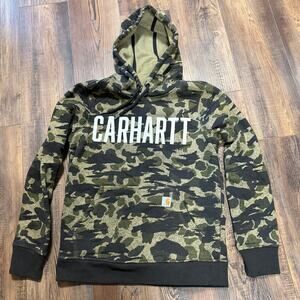 Carhartt Women’s Camo Hoodie Small Relaxed Fit 4-6
